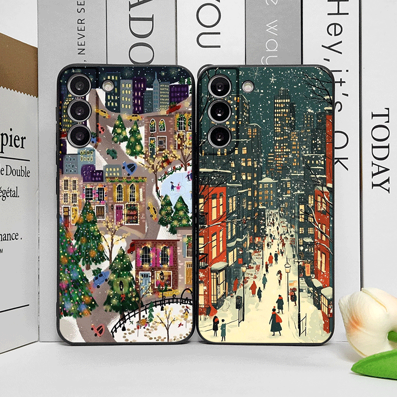 Phone Cases Oneplus - Christmas Snow Street Shop Window Scenery