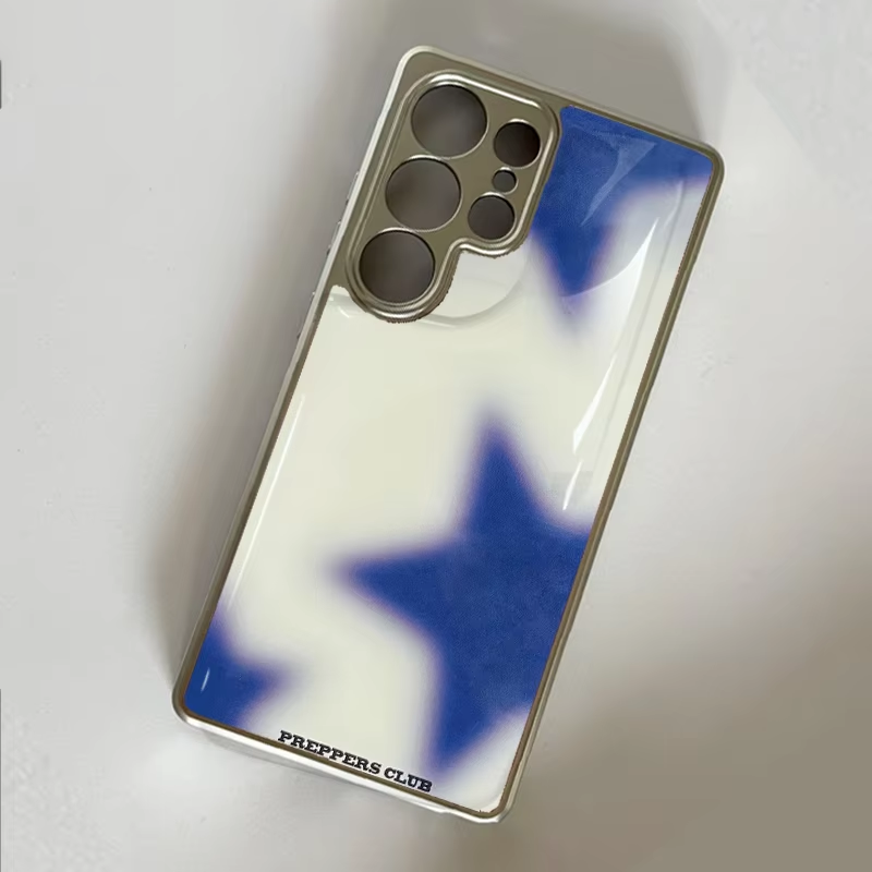 Phone Cases Blue - Korean Ins Blue star gradient Epoxy
