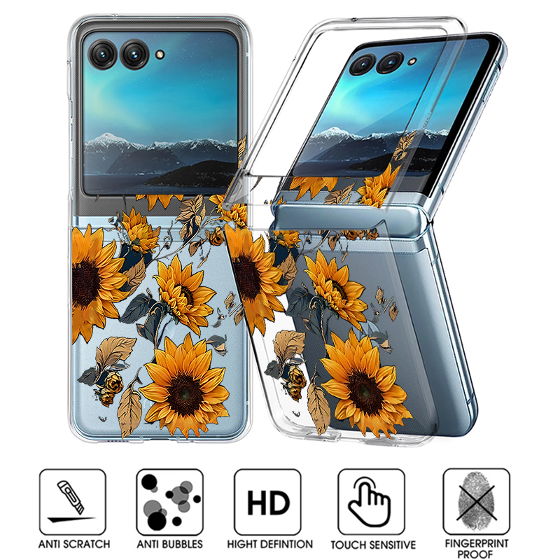 Phone Cases For Motorola - Sunflowers Pattern Clear Phone Case For