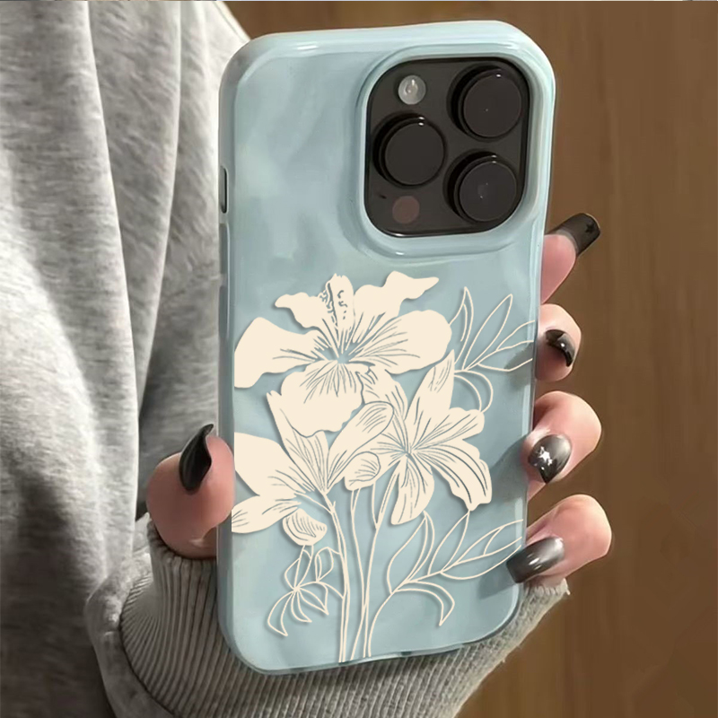 Phone Cases Drop Proof - Linear Floral Minimalism Phone Case For