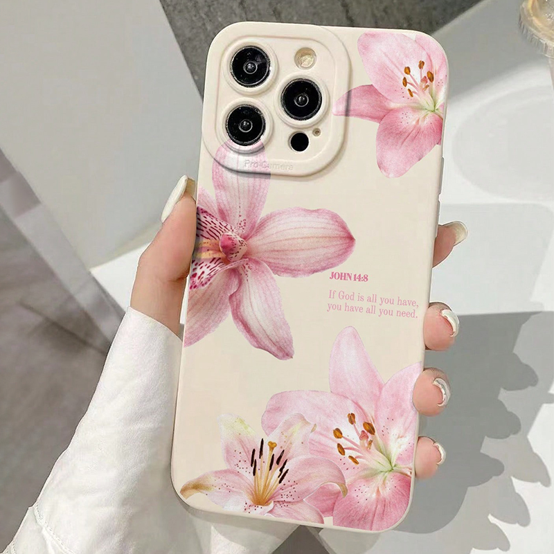 Blue Floral Painted Silicone I - Phone Cases Blue recension och pris