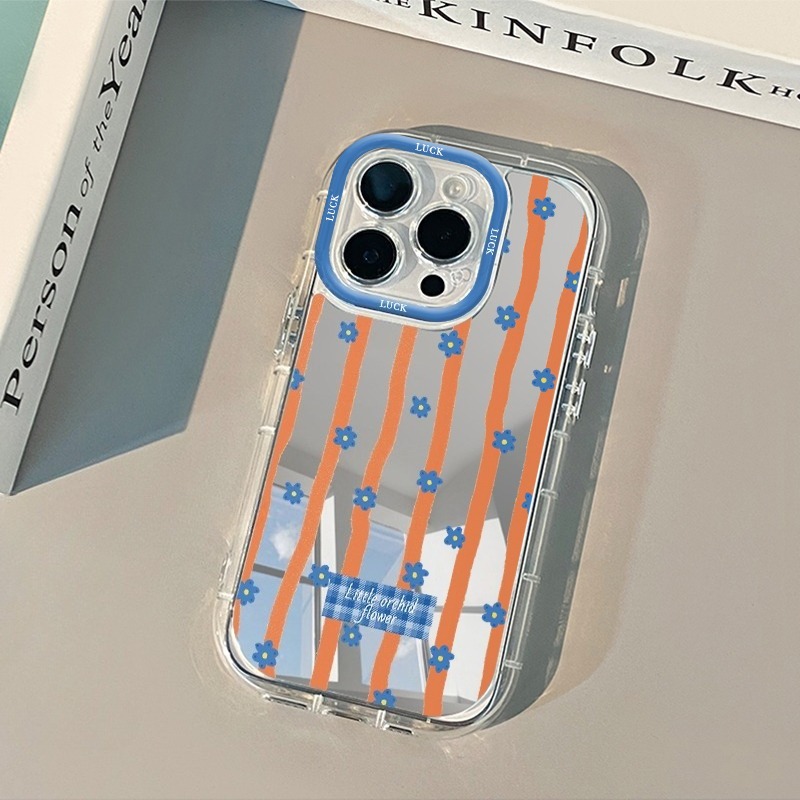 Blue Striped Flowers Pattern M - Phone Cases Blue recension och pris