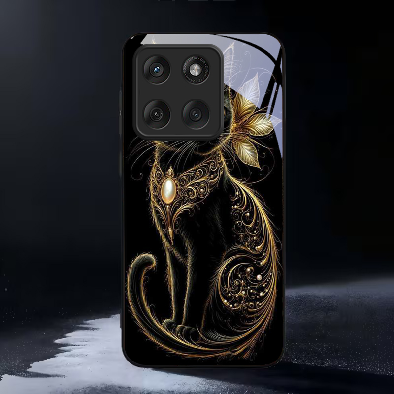 Mystic Golden Pearl Cat Black  - Phone Cases For Motorola recension och pris