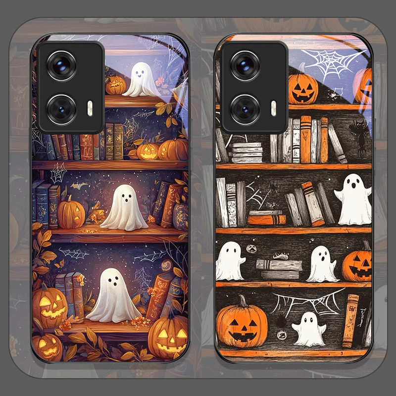 Halloween Pumpkin Ghost Booksh - Phone Cases For Motorola recension och pris