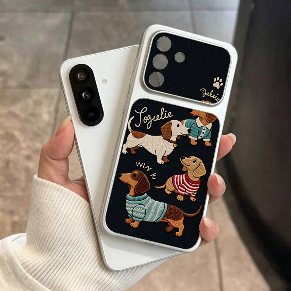 Cartoon Dachshund Phone Case F - Camera Lens Protector recension och pris