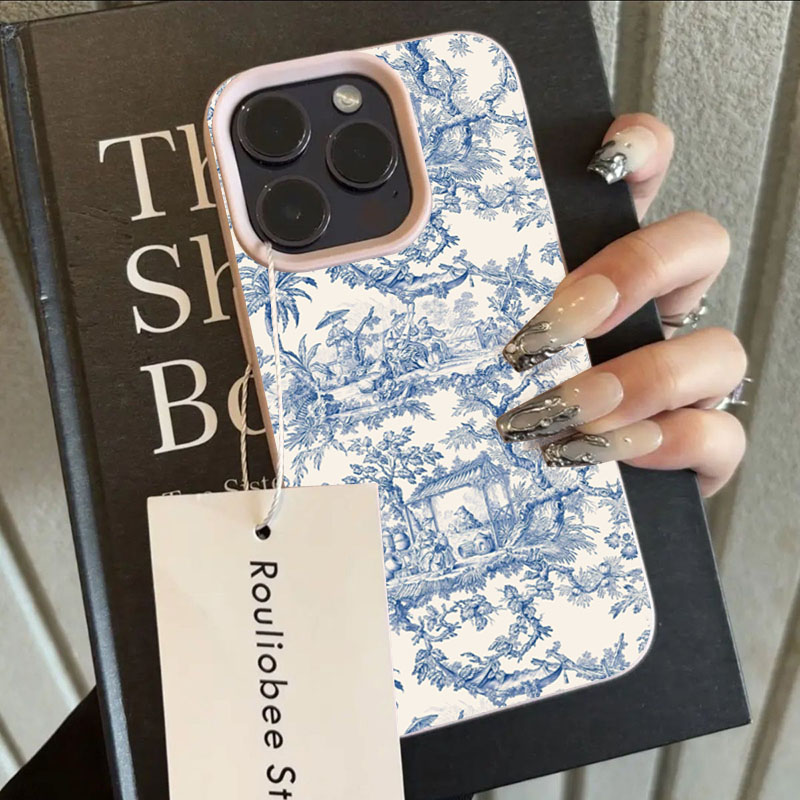 Fashion Blue White Porcelain P - Phone Cases Blue recension och pris