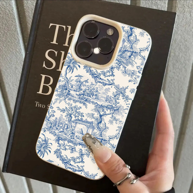 Fashion Blue White Porcelain P - Phone Cases Blue recension och pris