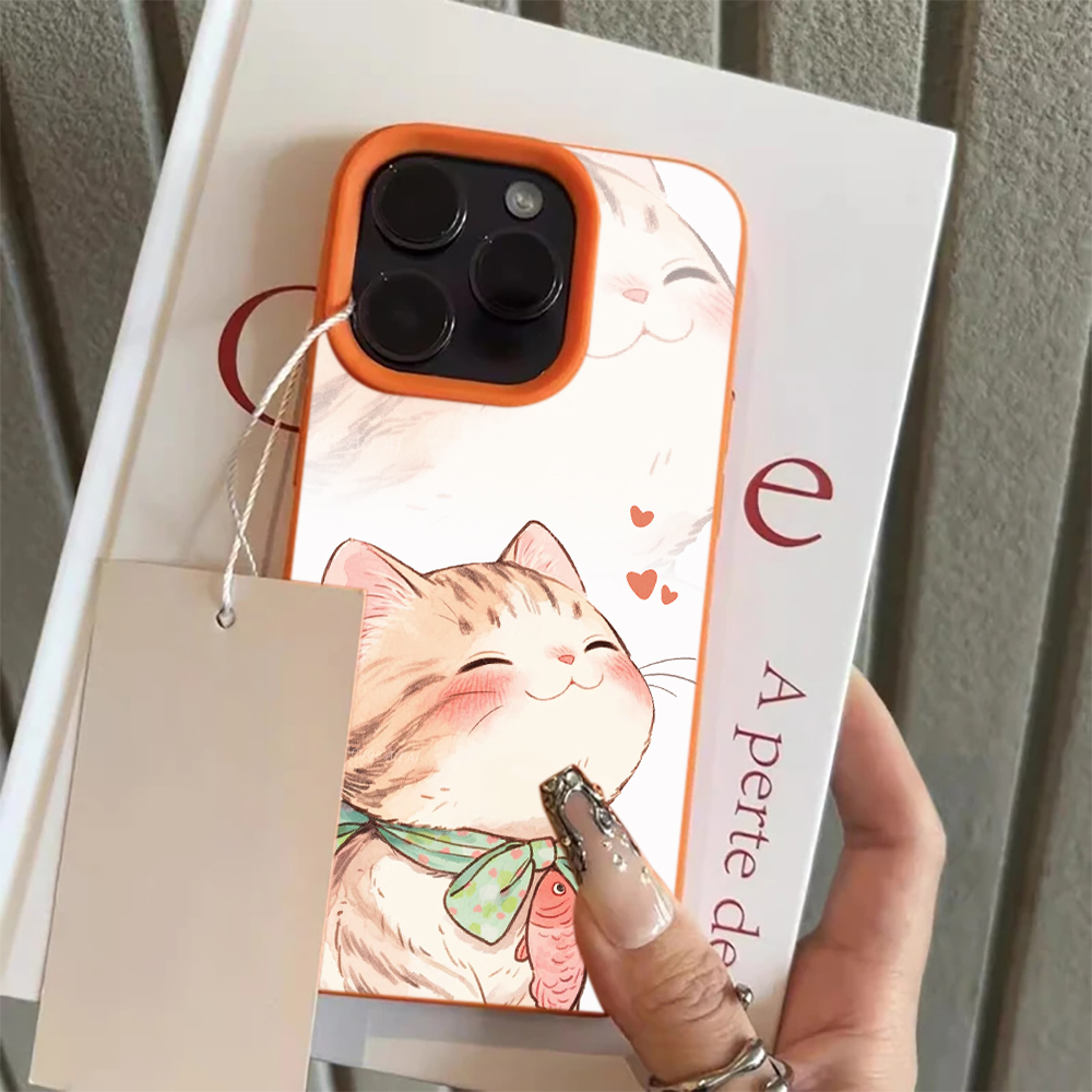 Orange Cat Fish Heart Phone Ca - Phone Cases Orange recension och pris