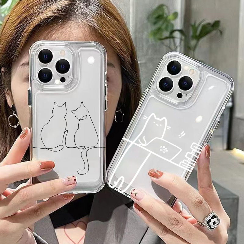 Cute Line Cat Anti-drop Phone  - Phone Cases Drop Proof recension och pris