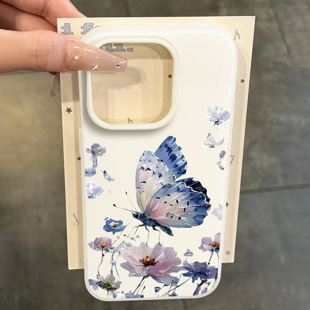 Watercolor Blue Purple Butterf - Phone Cases Blue recension och pris