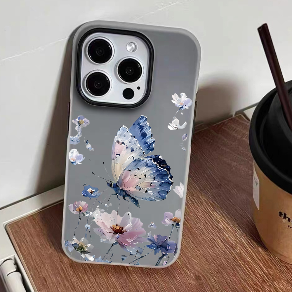 Watercolor Blue Purple Butterf - Phone Cases Blue recension och pris