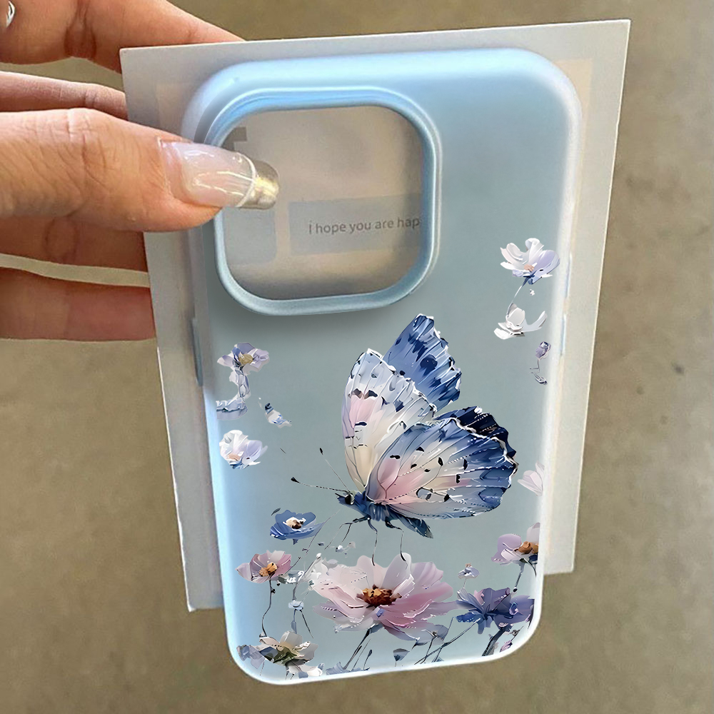 Watercolor Blue Purple Butterf - Phone Cases Blue recension och pris