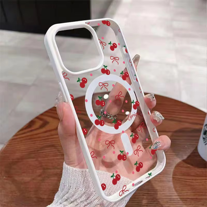 Red Cherry Printed Magnetic Ph - Phone Cases Cherry recension och pris