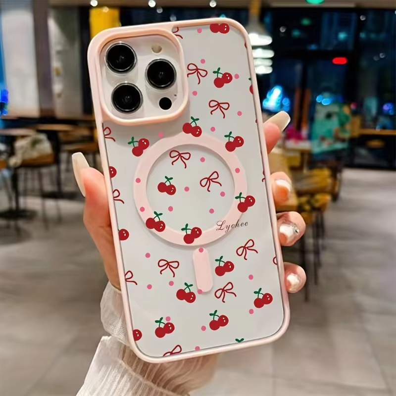 Red Cherry Printed Magnetic Ph - Phone Cases Cherry recension och pris