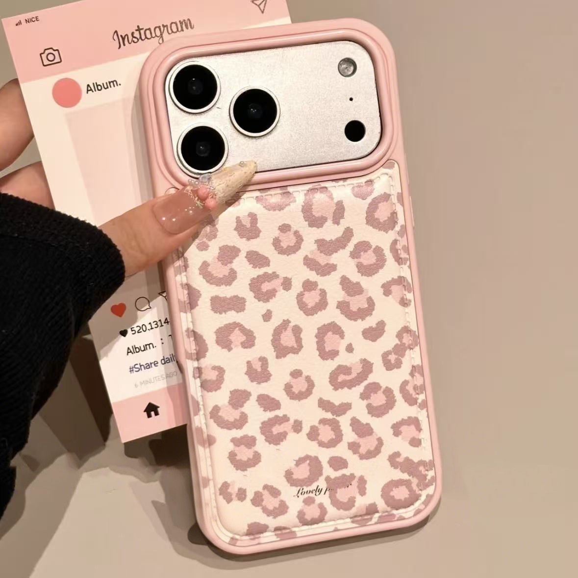 Simple Korean Pink Retro Leopa - Phone Cases Drop Proof recension och pris