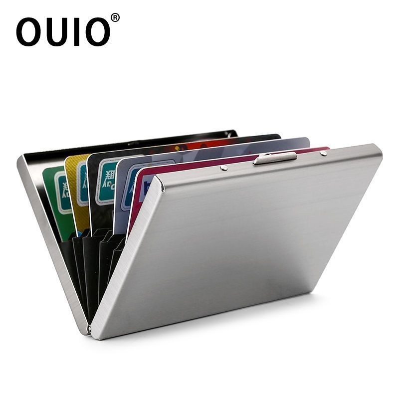 OUIO ​RFID Blocking Stainless  - Card Holder Slim Case recension och pris