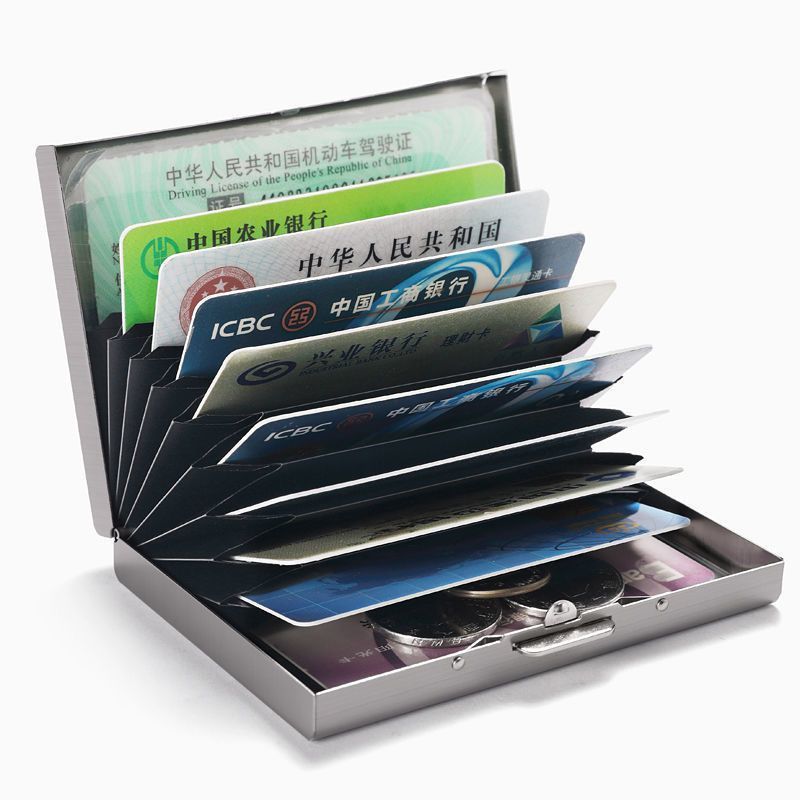 OUIO ​RFID Blocking Stainless  - Card Holder Slim Case recension och pris