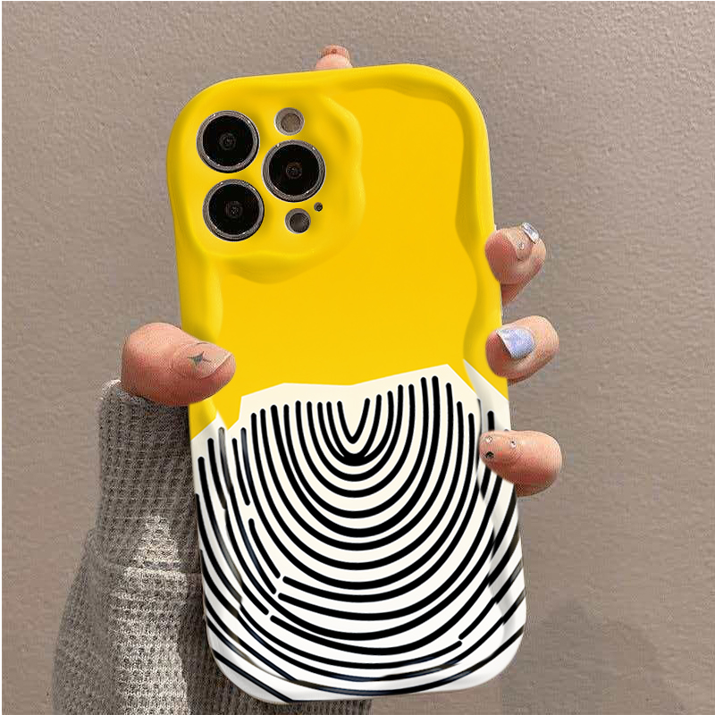 Black Arc Pattern on Yellow Ba - Phone Cases Arc recension och pris