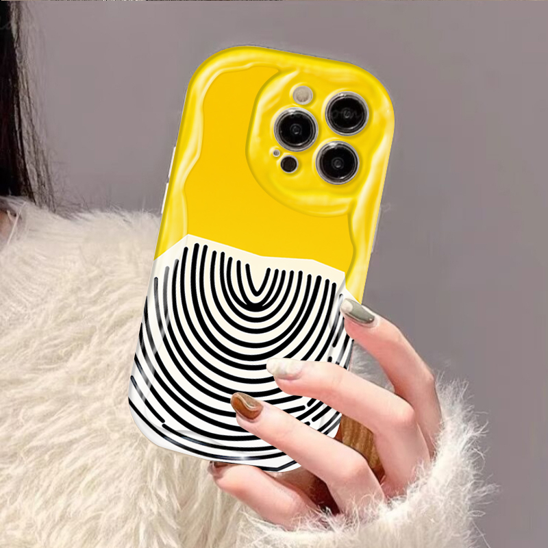 Black Arc Pattern on Yellow Ba - Phone Cases Arc recension och pris