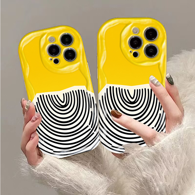 Black Arc Pattern on Yellow Ba - Phone Cases Arc recension och pris