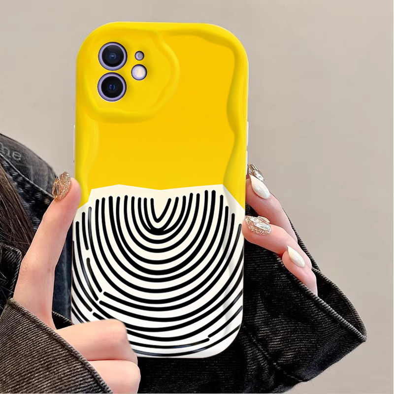 Black Arc Pattern on Yellow Ba - Phone Cases Arc recension och pris