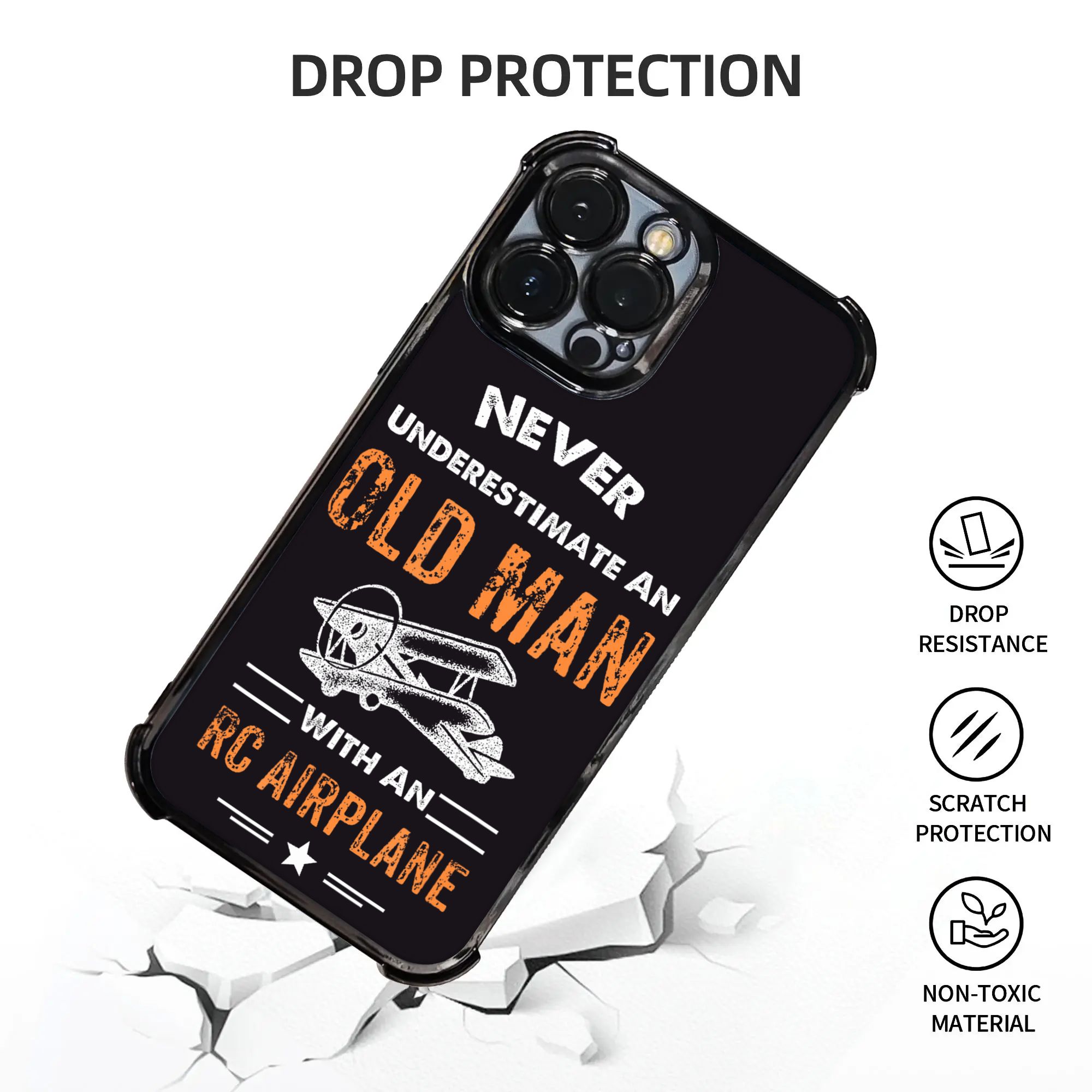 Never Underestimate An Old Man - Phone Cases Arc recension och pris