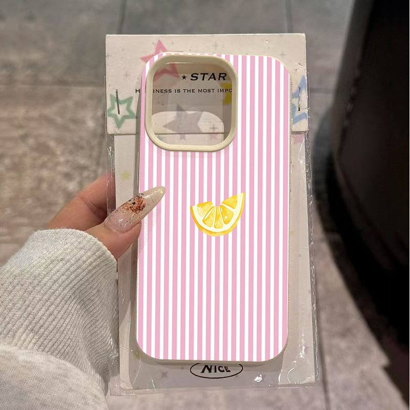 Orange Pink and White Stripes  - Phone Cases Orange recension och pris