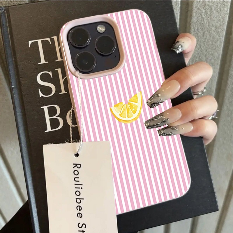 Orange Pink and White Stripes  - Phone Cases Orange recension och pris