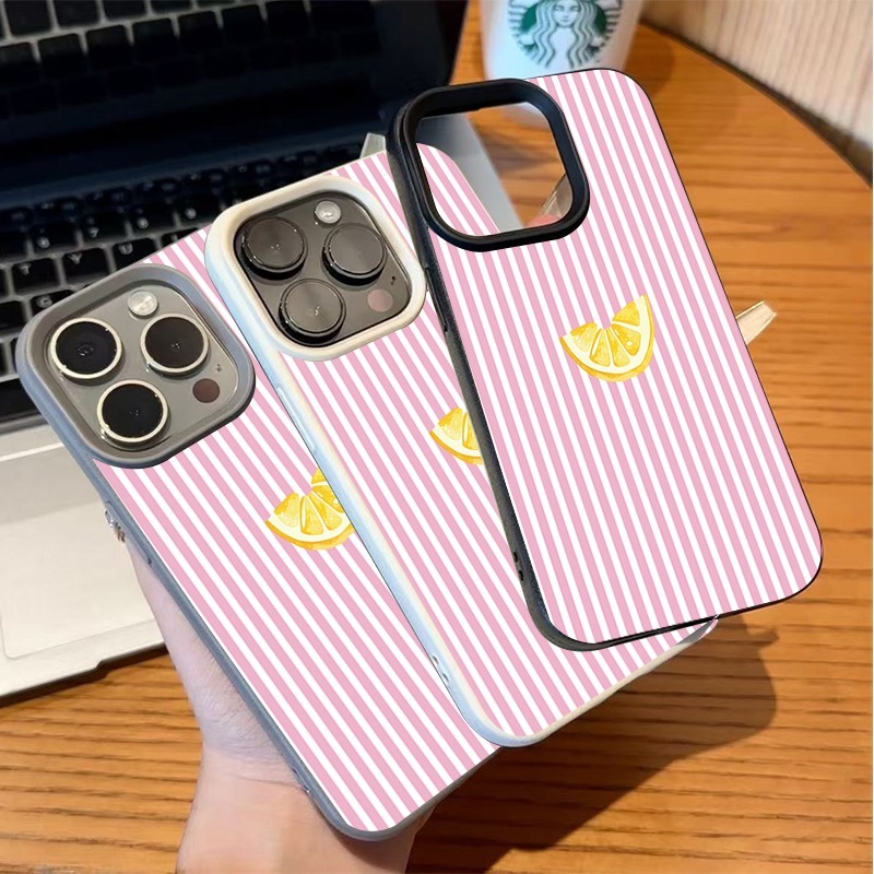 Orange Pink and White Stripes  - Phone Cases Orange recension och pris