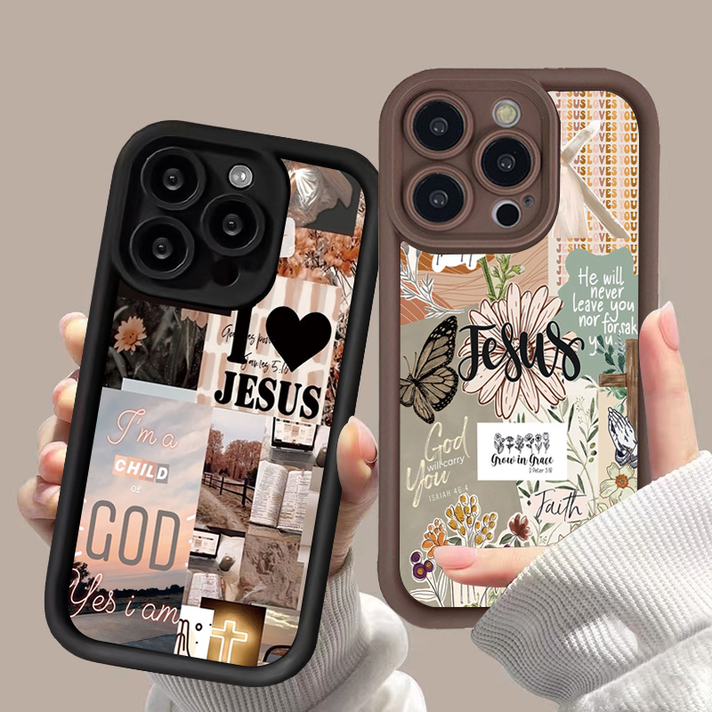 Jesus Collage Pattern Thick Sh - Phone Cases Arc recension och pris