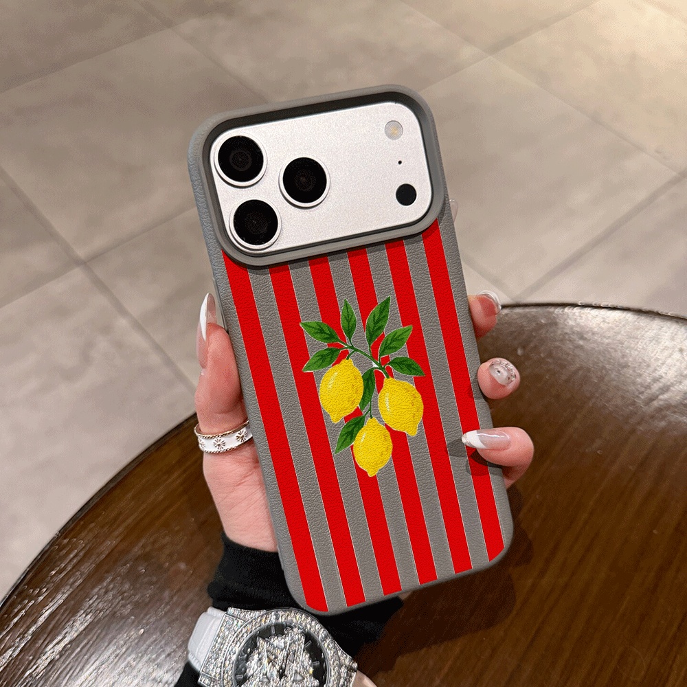 Orange Striped Lemon Phone Cas - Phone Cases Orange recension och pris
