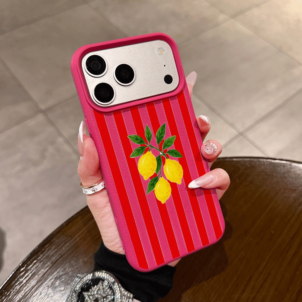 Orange Striped Lemon Phone Cas - Phone Cases Orange recension och pris