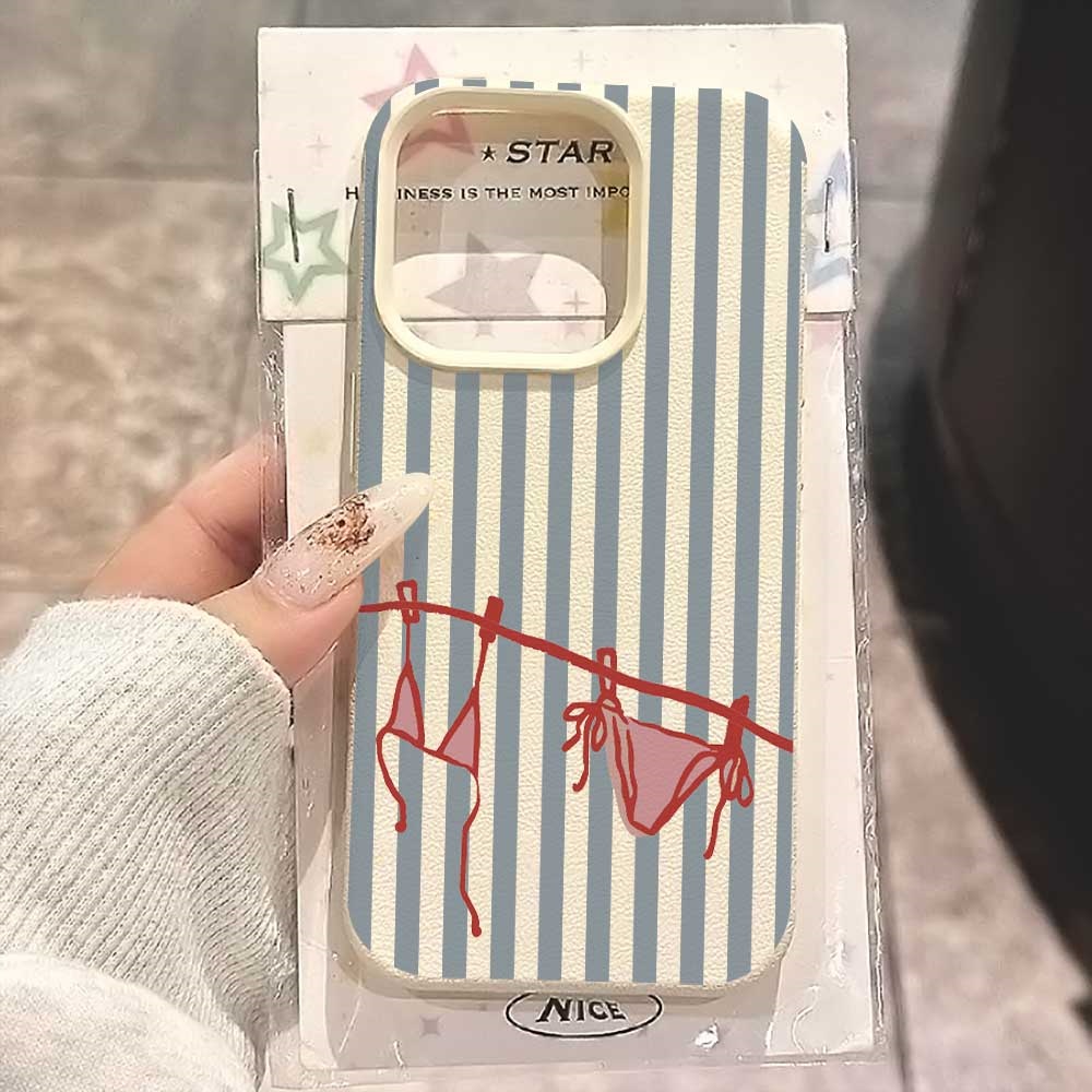 Blue White Striped Bikini Phon - Phone Cases Blue recension och pris