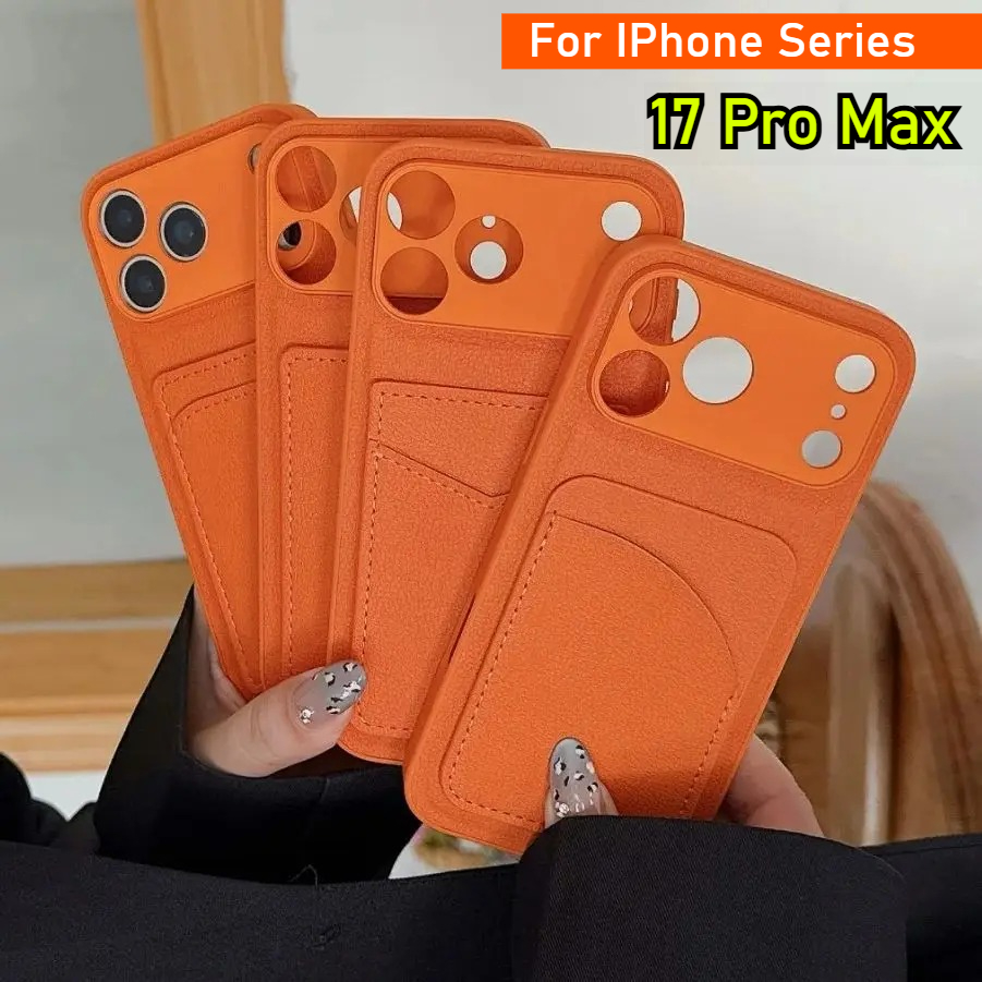 Leather Orange Color Card Hold - Phone Cases Orange recension och pris