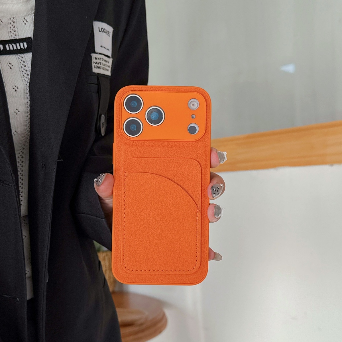 Leather Orange Color Card Hold - Phone Cases Orange recension och pris