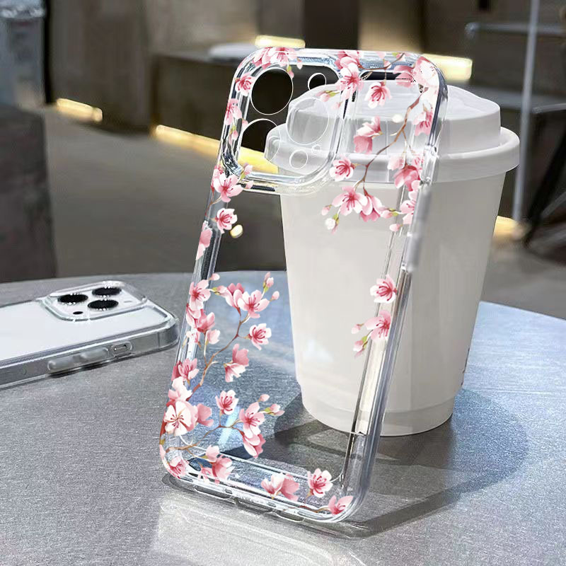 Pink Flower Design Transparent - Phone Cases Best recension och pris