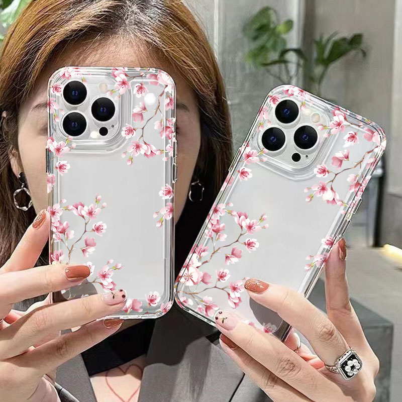 Pink Flower Design Transparent - Phone Cases Best recension och pris