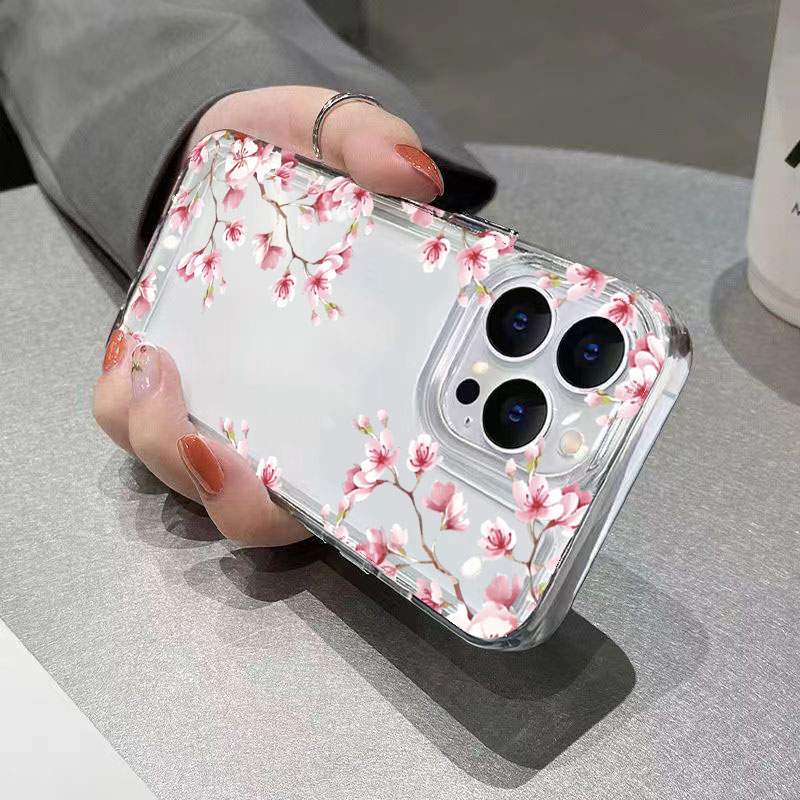 Pink Flower Design Transparent - Phone Cases Best recension och pris
