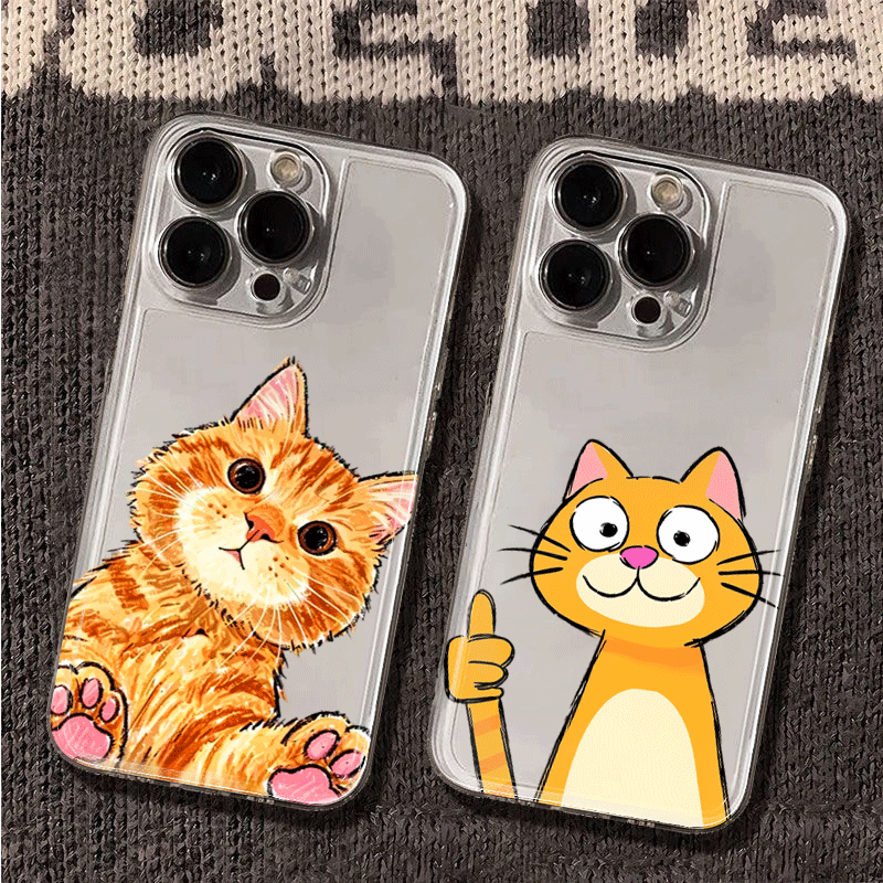 Cute Cartoon Orange Cat Phone  - Phone Cases Orange recension och pris