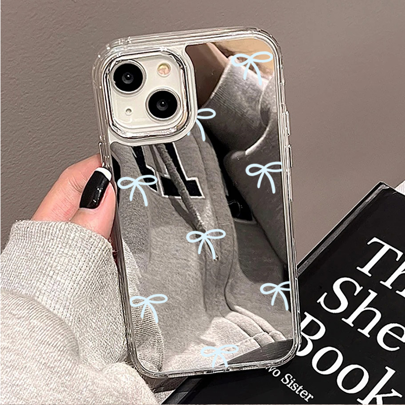 Light Blue Bow Mirror Phone Ca - Phone Cases Blue recension och pris