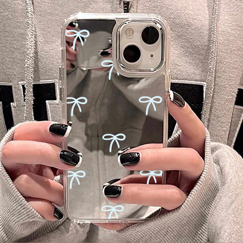Light Blue Bow Mirror Phone Ca - Phone Cases Blue recension och pris