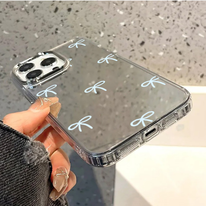 Light Blue Bow Mirror Phone Ca - Phone Cases Blue recension och pris