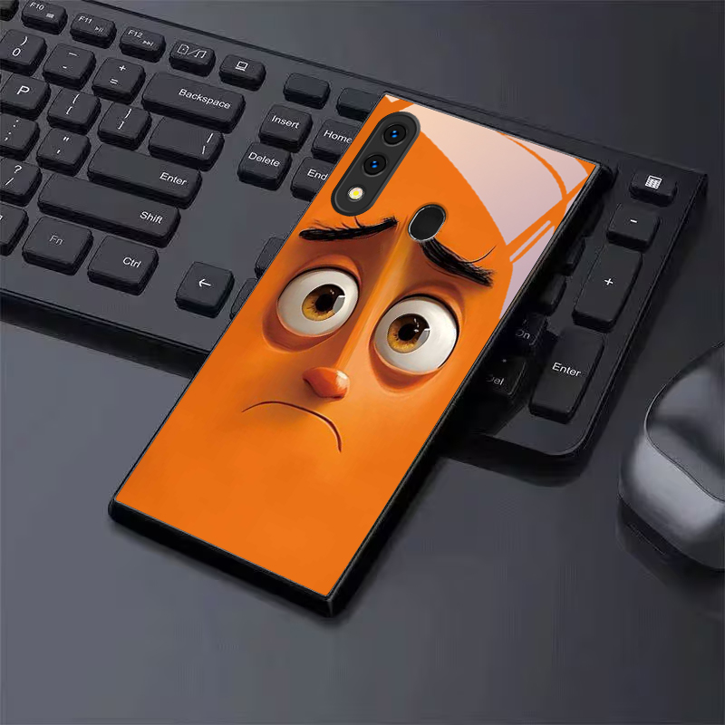 Pouty Orange Buddy Black Glass - Phone Cases Orange recension och pris