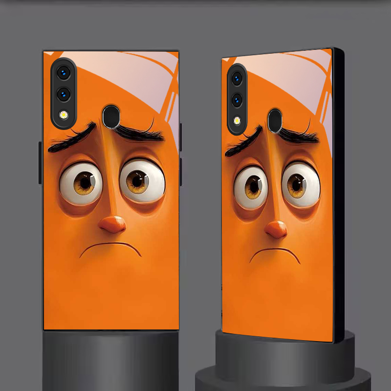 Pouty Orange Buddy Black Glass - Phone Cases Orange recension och pris