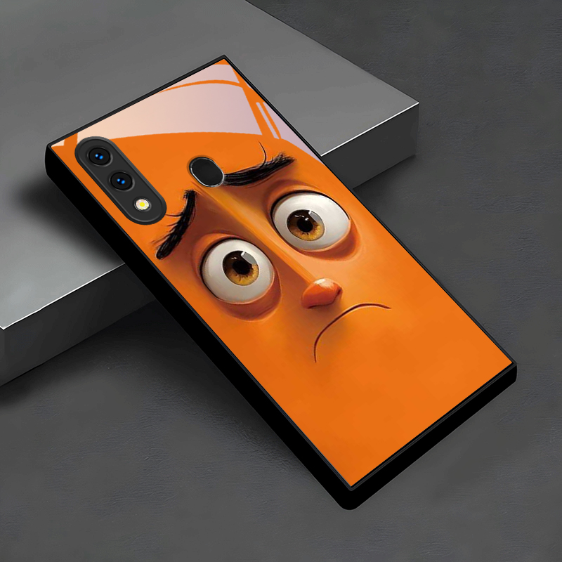 Pouty Orange Buddy Black Glass - Phone Cases Orange recension och pris